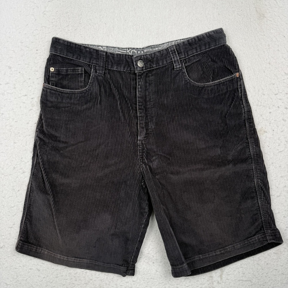 Vintage Quiksilver Shorts Mens 34 Gray Corduroy 5 Pocket Flat Front 10 Inseam